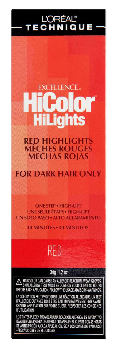 L'Oréal Technique Excellence HiColor HiLights Red - High-Lift Red Highlights for Dark Hair - ANNS BEAUTY SUPPLY